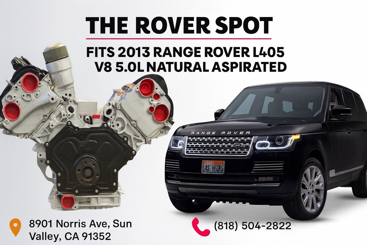 2013-2014 Range Rover 5.0L V8 N/A Remanufactured Engine – OEM LR079068